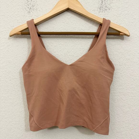 LULULEMON Align Tank Top Tan Cropped V-Neck Gym Training Activewear - Picture 3 of 8